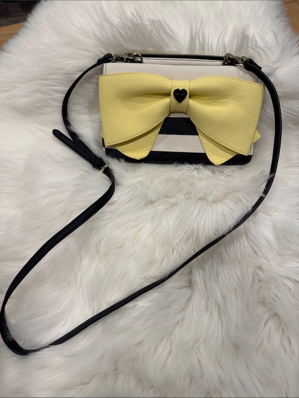 Betsey Johnson Yellow Bow Crossbody Bag